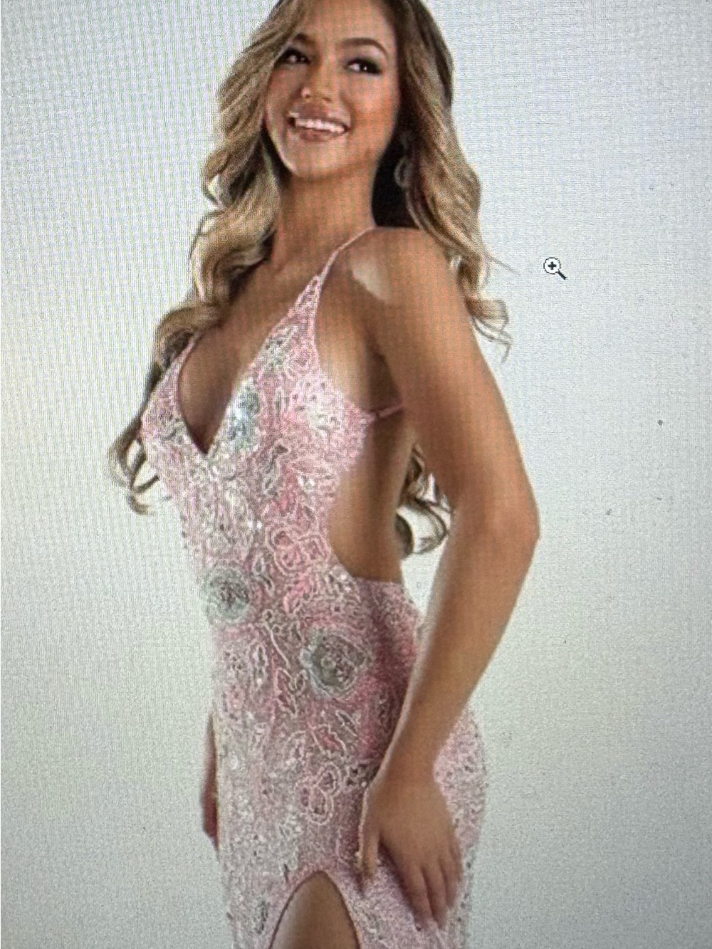 Pink Beaded Spaghetti-Strap Prom Dress by Jasz couture, size 0